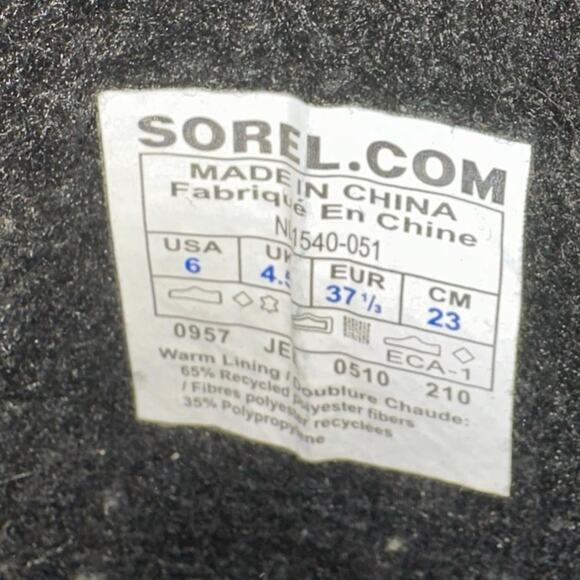 Sorel Joan of Arctic Waterproof Winter Boots Quarry & Black Size 6